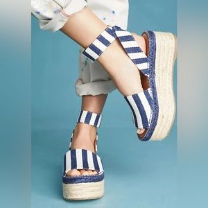 Anthropologie x Franco sarto striped espadeille wedge